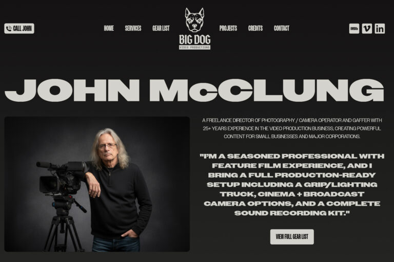 Big Dog Video Productions Website Redesign
