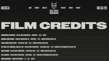 Big Dog Video Productions Website Redesign