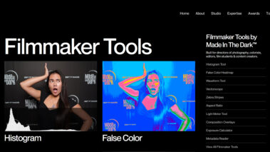 Developed for directors of photography, colorists, editors, film students and content creators, Filmmaker Tools is a full suite of free-to-use cinematographer scopes and reference tools, designed to work inside any modern web browser.
