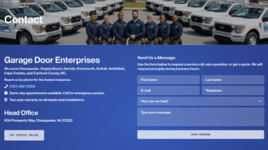 Garage Door Repair Company Chesapeake Website Design