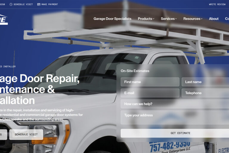 Garage Door Repair Company Chesapeake Website Design