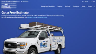 Garage Door Repair Company Chesapeake Website Design