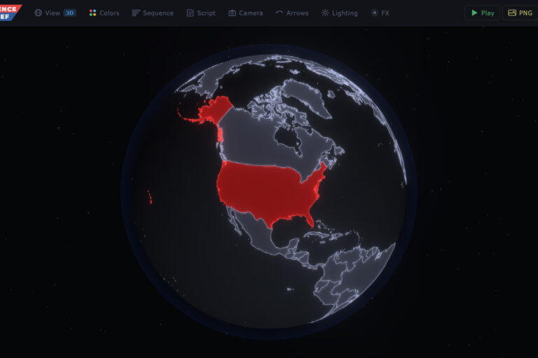 Custom Web Application 4k Map Generator Motion Graphics Newsroom Pipeline